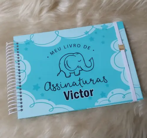 Livro de Mensagem Maternidade Elefantinho Azul