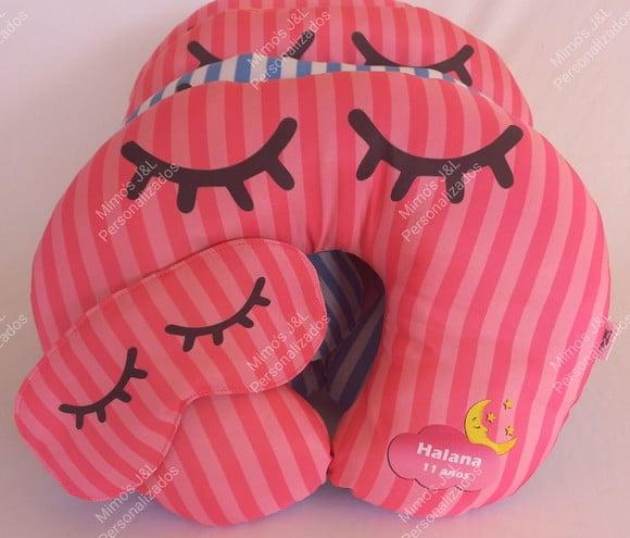 Kit Almofada de Pescoço com Tapa Olho Personalizados