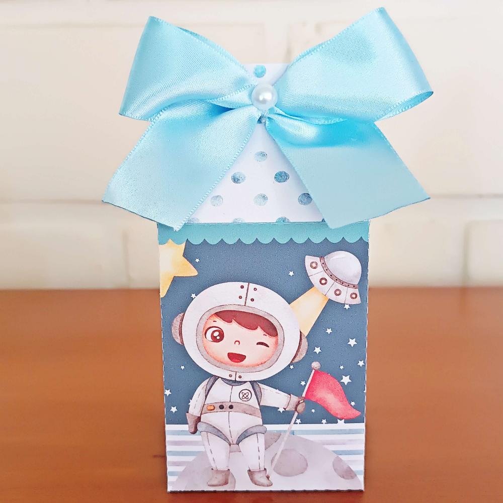 20 Caixinhas Personalizadas Astronauta Aquarela | Kit Festa | PEG
