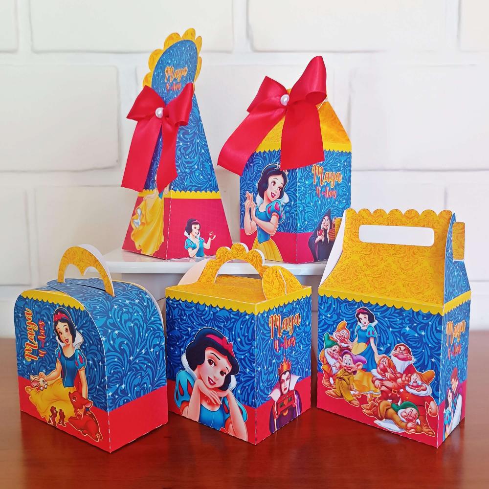 20 Caixinhas Personalizadas Branca de Neve | Kit Festa | PEGUE E