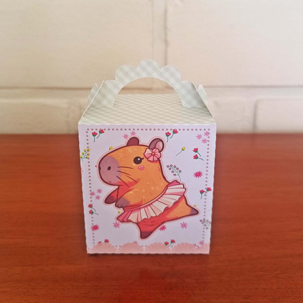 20 Caixinhas Personalizadas Capivara Bailarina | Kit Festa | PEGU