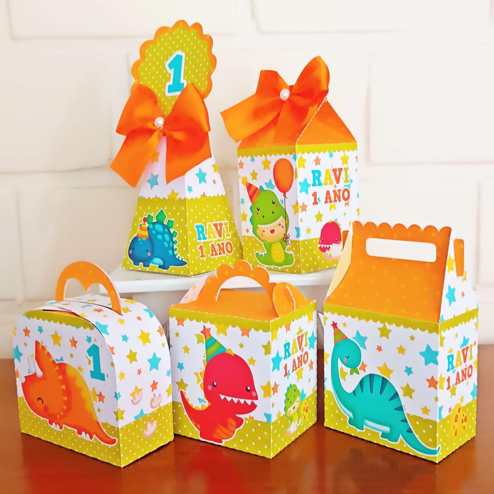20 Caixinhas Personalizadas Dinossauros, Dinobaby | Kit Festa | P