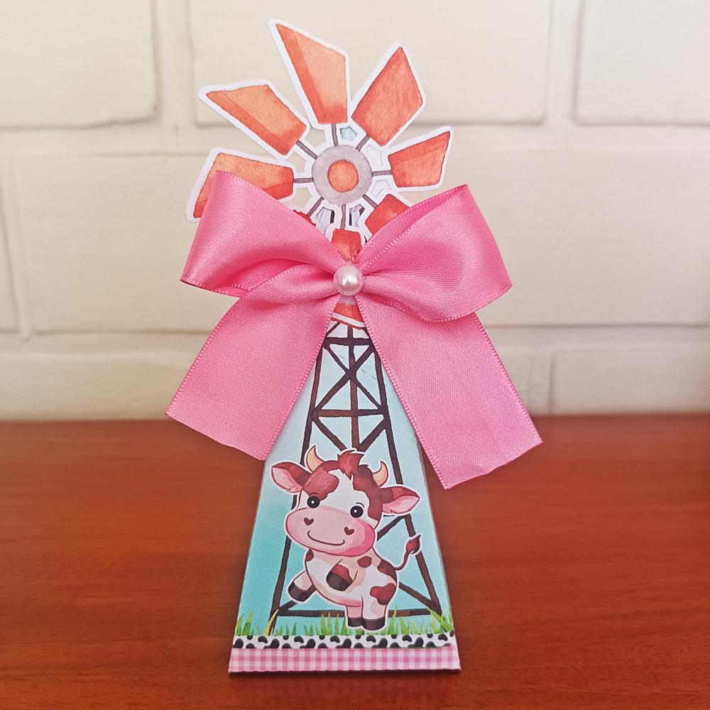 20 Caixinhas Personalizadas Fazendinha Aquarela Rosa | Kit Festa