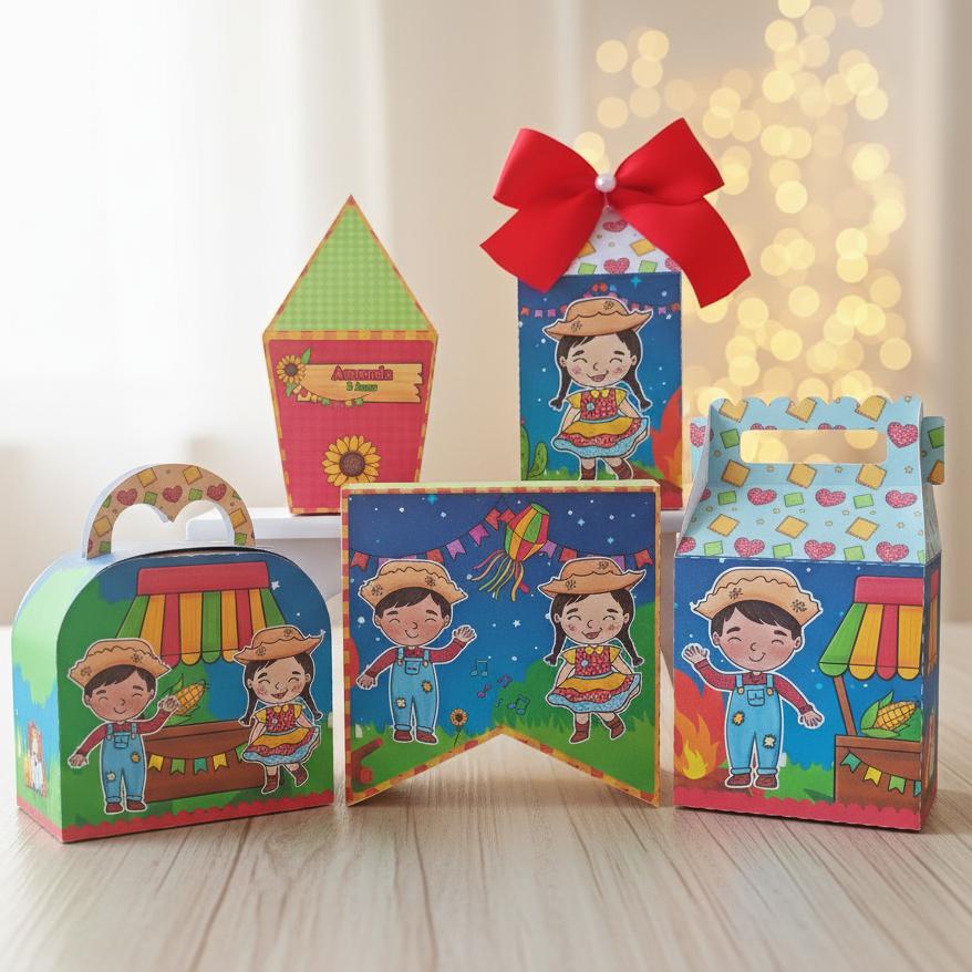 20 Caixinhas Personalizadas Festa Junina | Kit Festa | PEGUE E MO