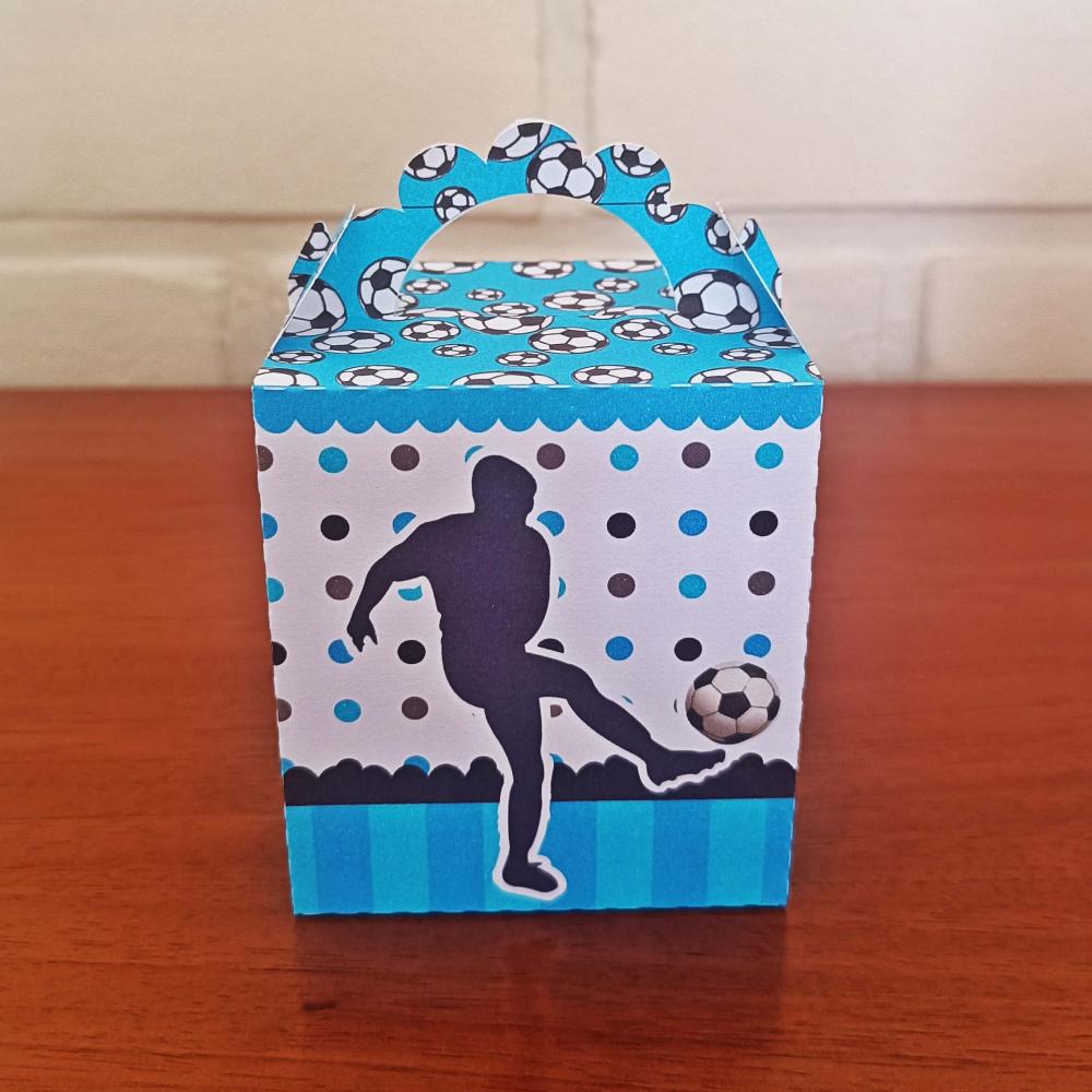 20 Caixinhas Personalizadas Futebol Azul | Kit Festa | PEGUE E MO