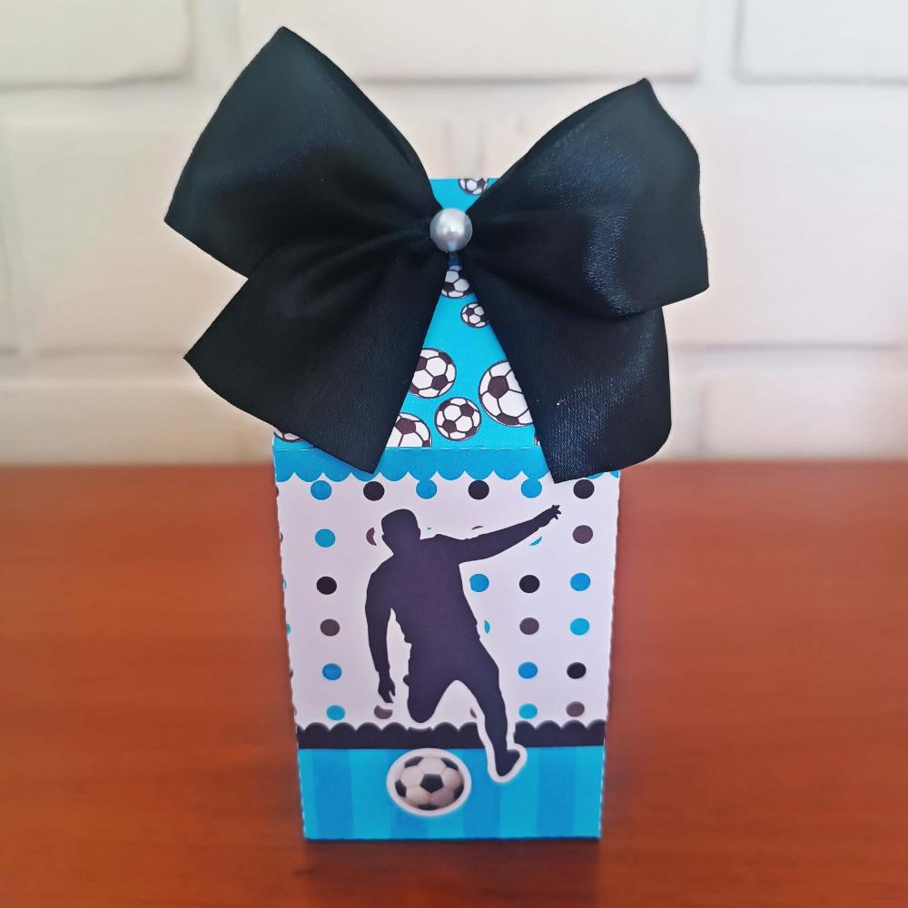 20 Caixinhas Personalizadas Futebol Azul | Kit Festa | PEGUE E MO