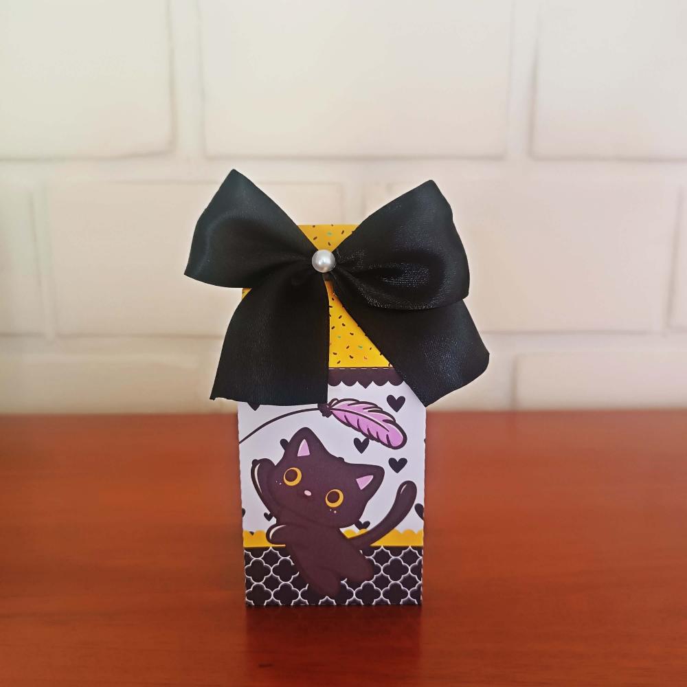 20 Caixinhas Personalizadas Gatinho Preto | Kit Festa | PEGUE E M