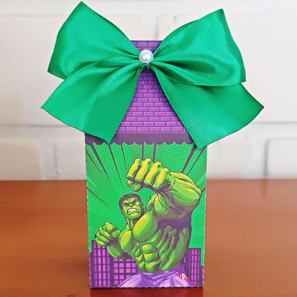 20 Caixinhas Personalizadas Hulk | Kit Festa | PEGUE E MONTE