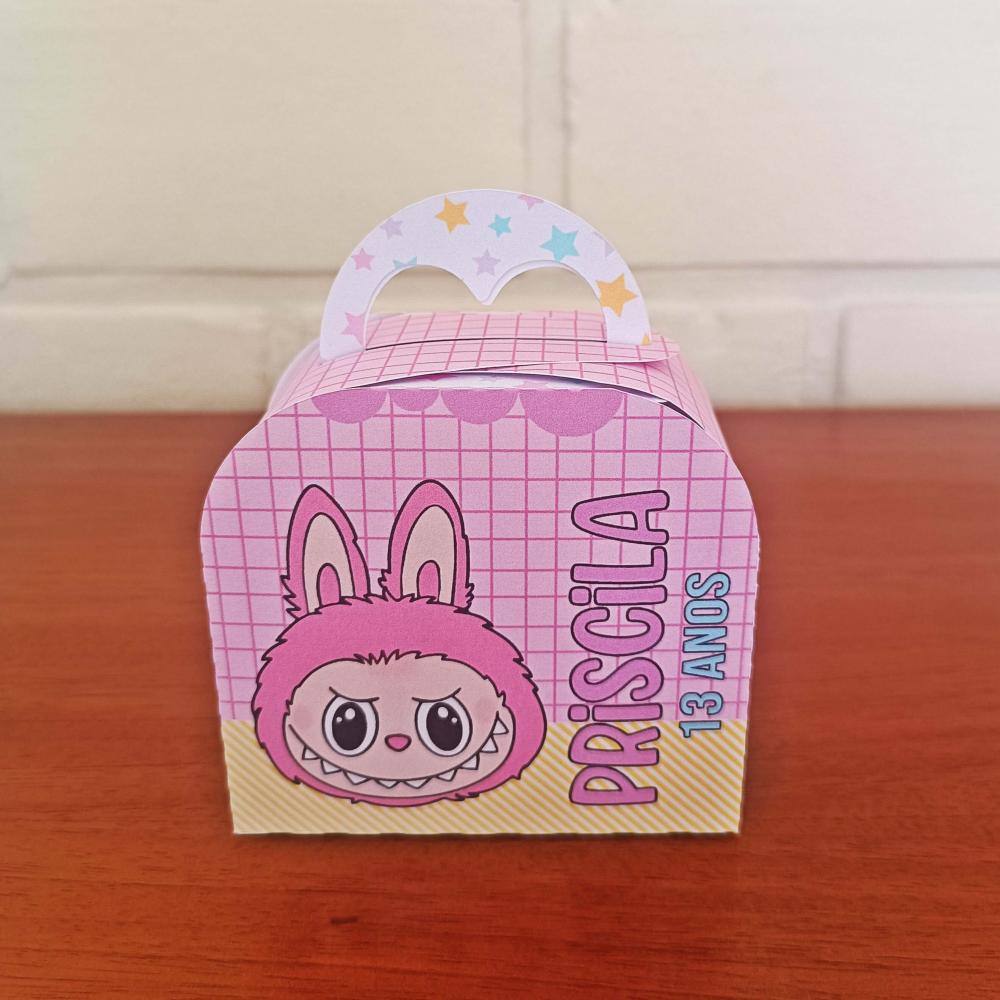 20 Caixinhas Personalizadas Labubu | Kit Festa | PEGUE E MONTE