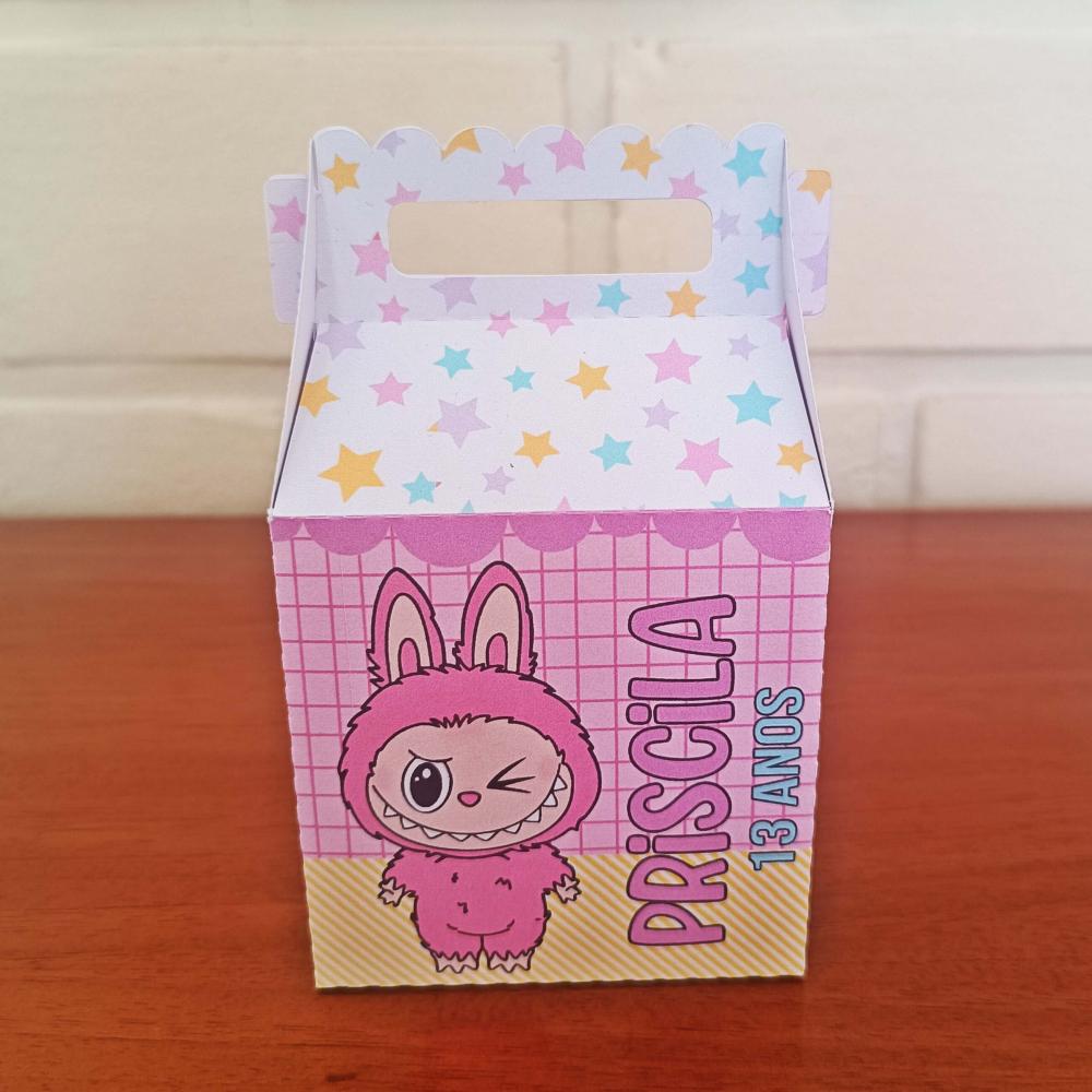 20 Caixinhas Personalizadas Labubu | Kit Festa | PEGUE E MONTE