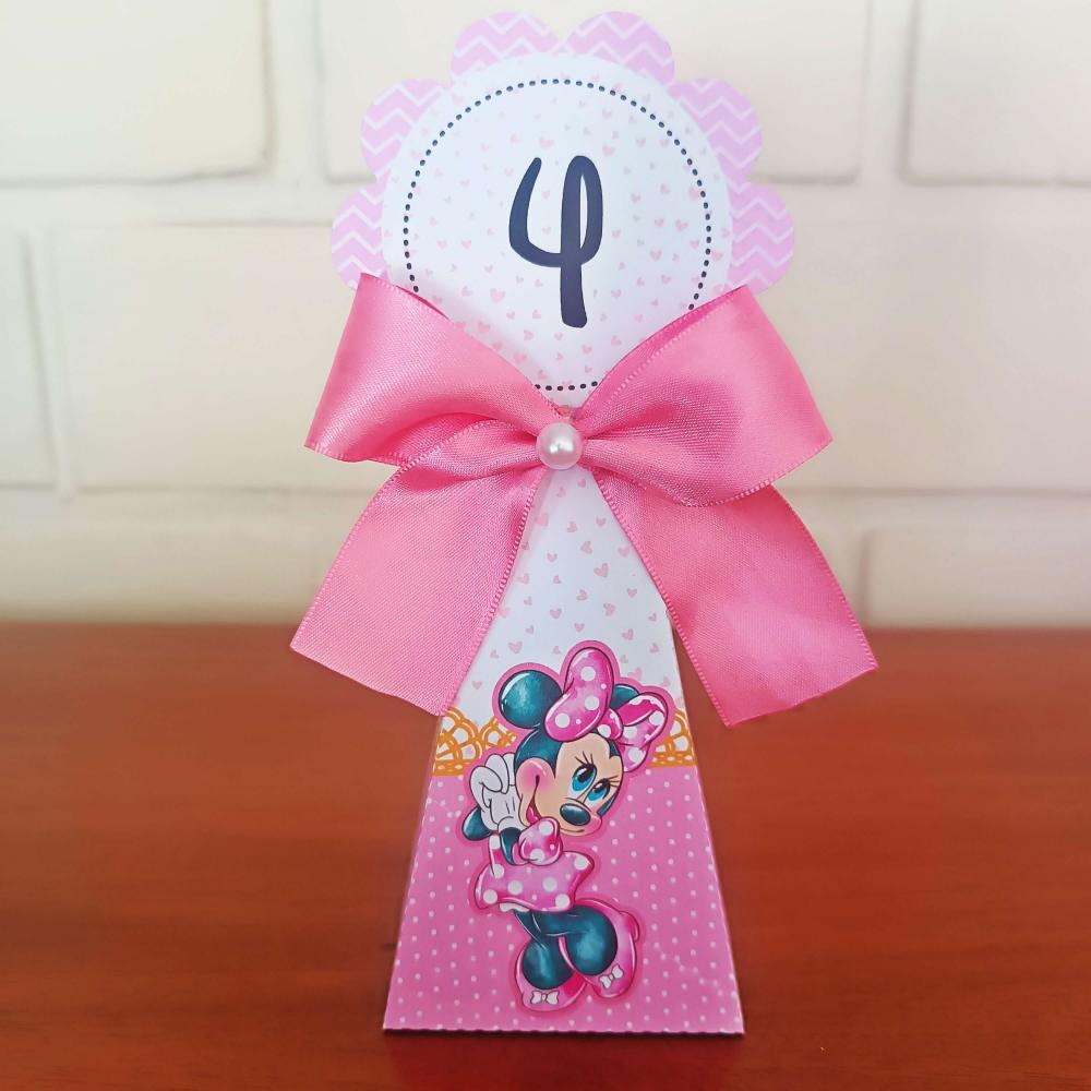 20 Caixinhas Personalizadas Minnie Rosa Aquarela | Kit Festa | PE