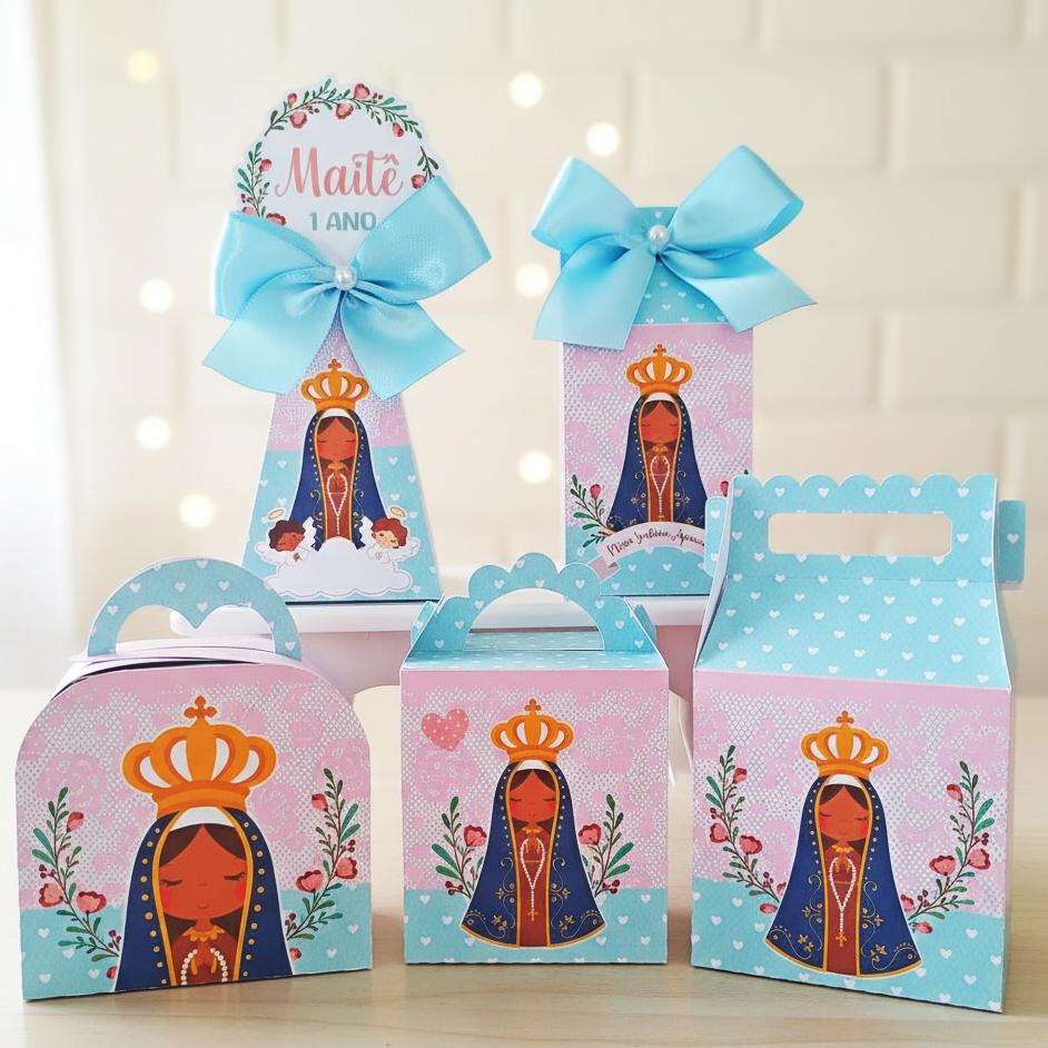 20 Caixinhas Personalizadas Nossa Senhora Aparecida Aquarela | Ki