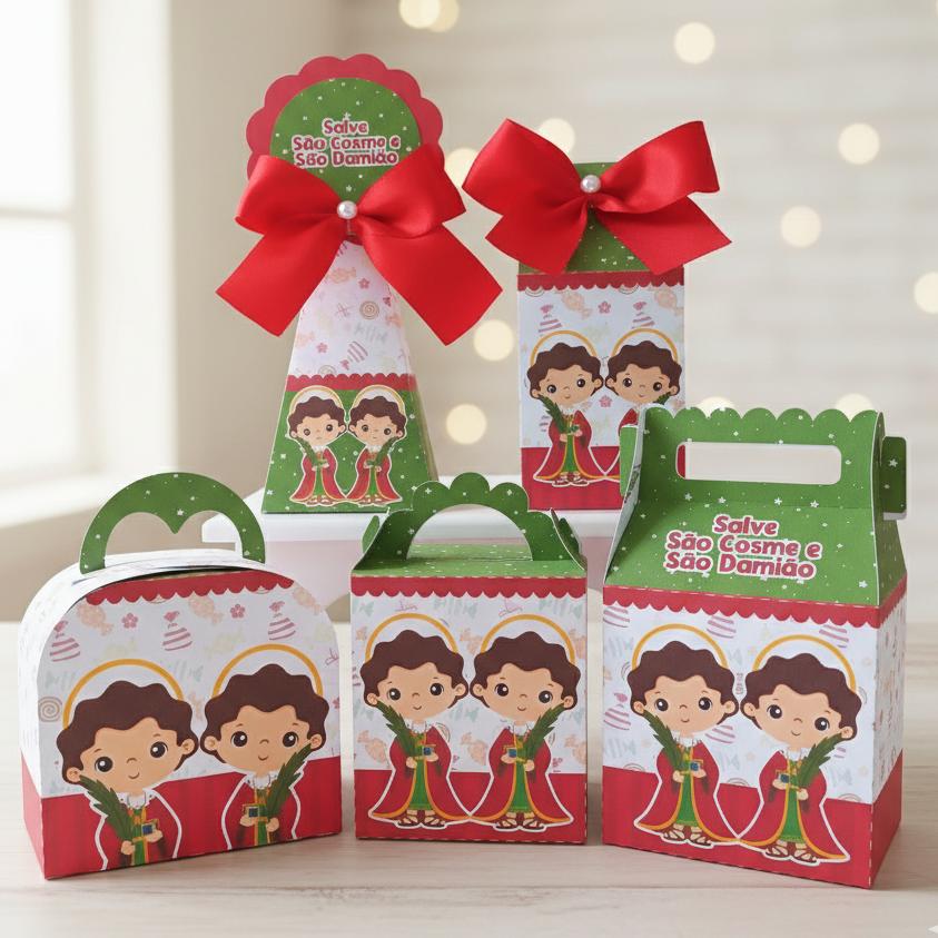 20 Caixinhas Personalizadas São Cosme e Damião | Kit Festa | PE