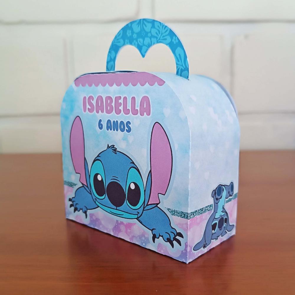 20 Caixinhas Personalizadas Stitch Azul | Kit Festa | PEGUE E MON