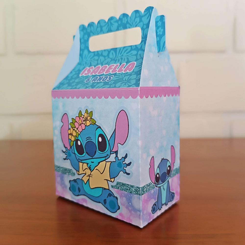 20 Caixinhas Personalizadas Stitch Azul | Kit Festa | PEGUE E MON