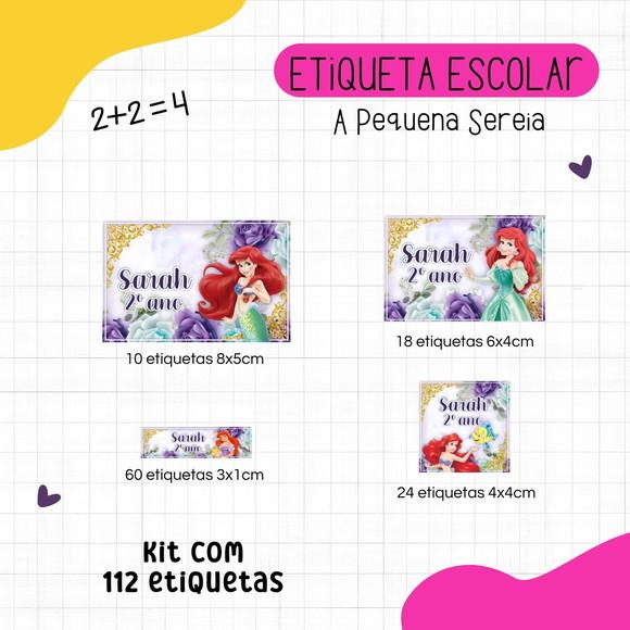 Kit 112 Etiquetas Escolares - a Pequena Sereia