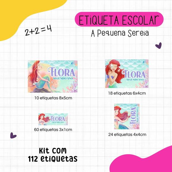 Kit 112 Etiquetas Escolares - a Pequena Sereia