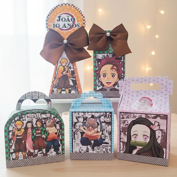 Kit 40 Caixinhas Personalizadas - Demon Slayer