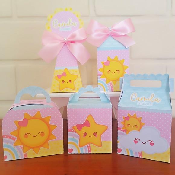 Kit 50 Caixinhas Personalizadas - Raio de Sol