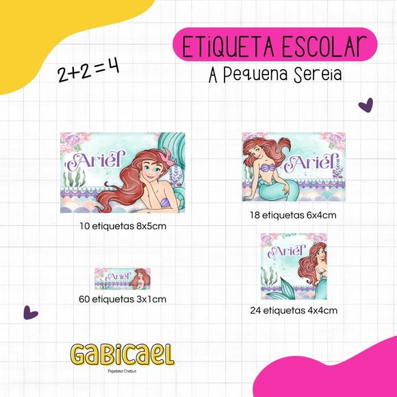 Kit 112 Etiquetas Escolares - a Pequena Sereia