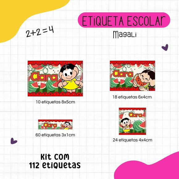 Kit 112 Etiquetas Escolares Personalizadas - Magali