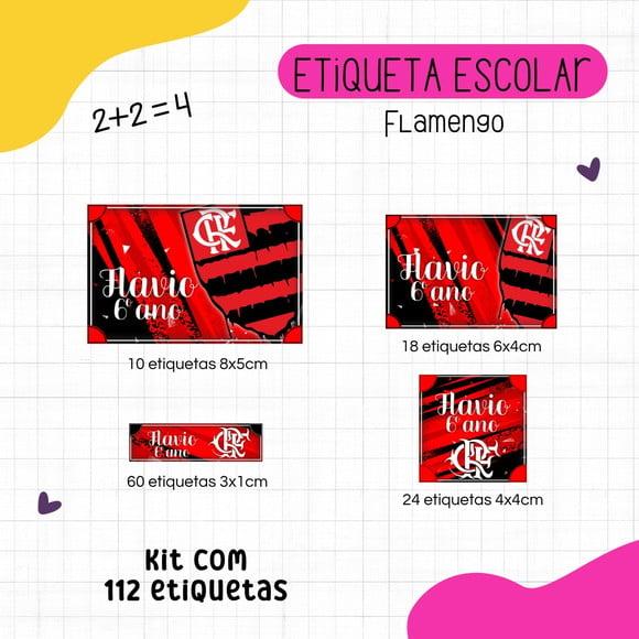 Kit 112 Etiquetas Escolares Personalizadas - Flamengo