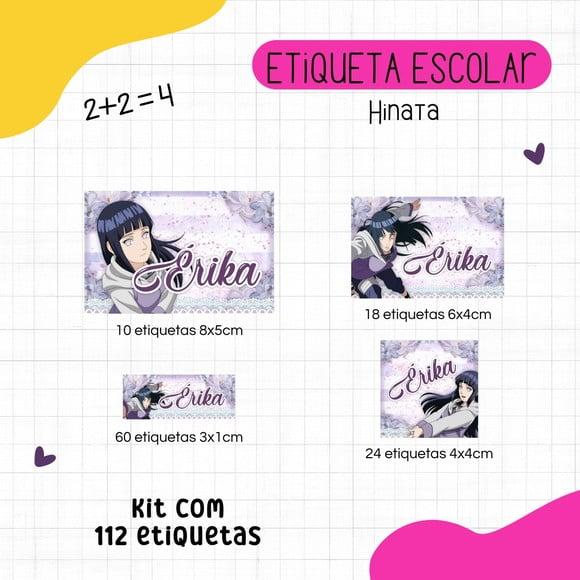 Kit 112 Etiquetas Escolares Personalizadas - Naruto / Hinata