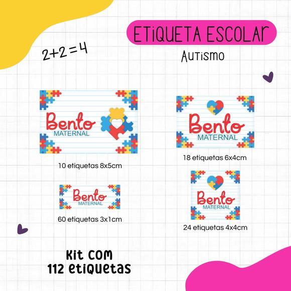 Kit 112 Etiquetas Escolares Personalizadas - Autismo