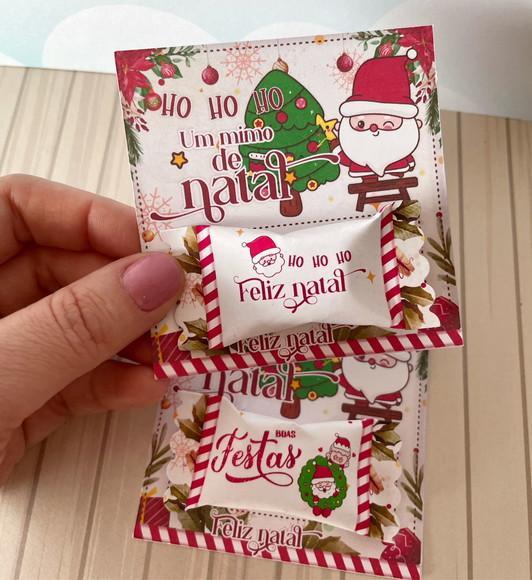 50 Cards/tags com Balas Personalizadas - Natal
