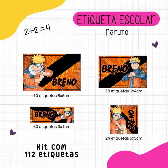 Kit 112 Etiquetas Escolares Personalizadas - Naruto