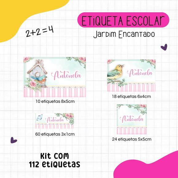 Kit 112 Etiquetas Escolares - Jardim Encantado