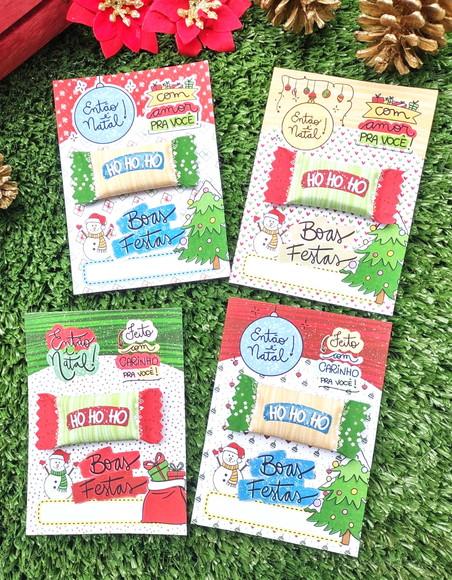 50 Cards/tags com Balas Personalizadas - Natal
