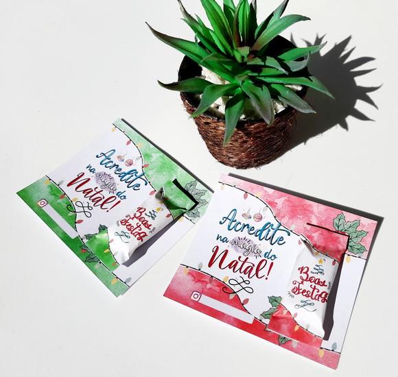 50 Cards/tags com Balas Personalizadas - Natal