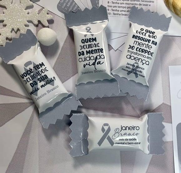 100 Balas Personalizadas - Janeiro Branco