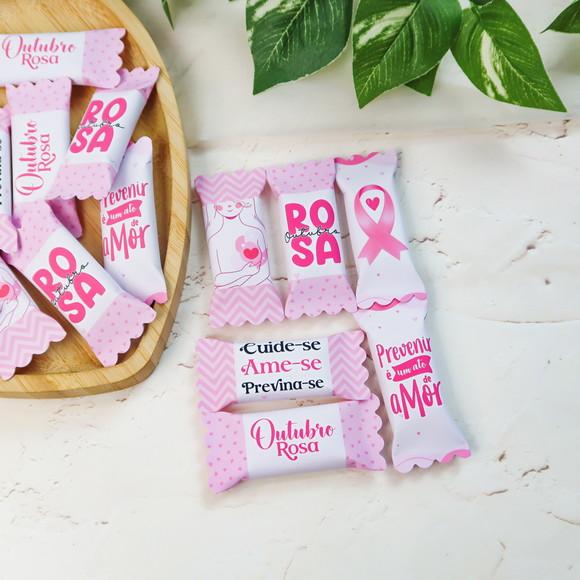 100 Balas Personalizadas - Outubro Rosa