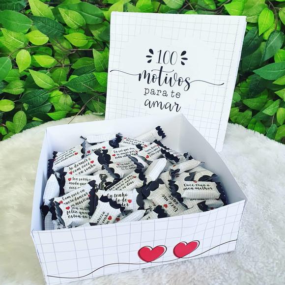 100 Balas Personalizadas - Dia dos Namorados
