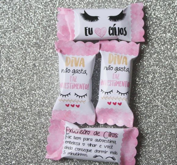 100 Balas Personalizadas - Extensão de Cílios