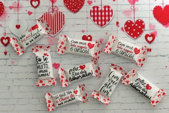 100 Balas Personalizadas - Dia dos Namorados