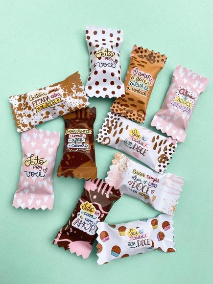 100 Balas Personalizadas - Confeitaria