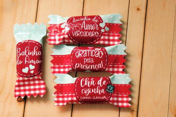 100 Balas Personalizadas - Chá de Cozinha