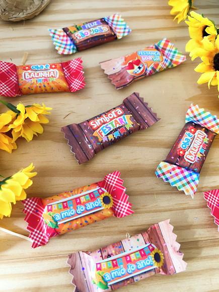 100 Balas Personalizadas - Festa Junina