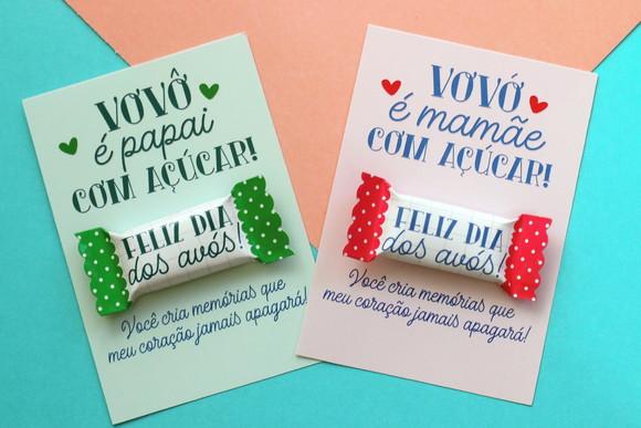 50 Cards/tags com Balas Personalizadas - Dia dos Avós