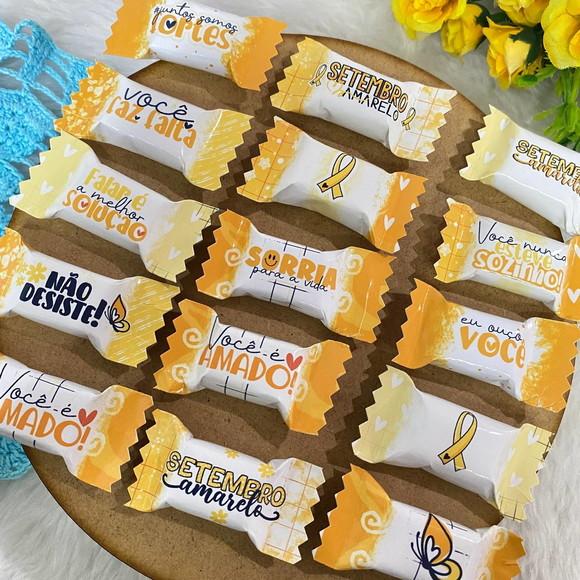 100 Balas Personalizadas - Setembro Amarelo