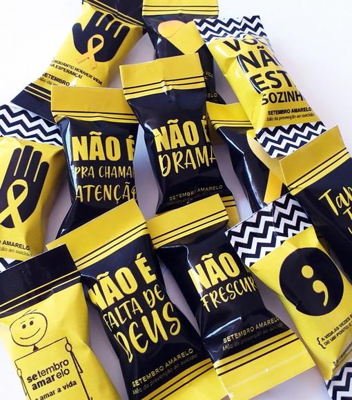 100 Balas Personalizadas - Setembro Amarelo