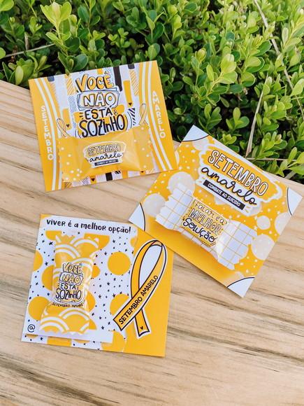 50 Cards/tags com Balas Personalizadas - Setembro Amarelo