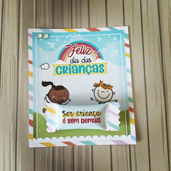 50 Cards/tags com Balas Personalizadas - Dia das Crianças