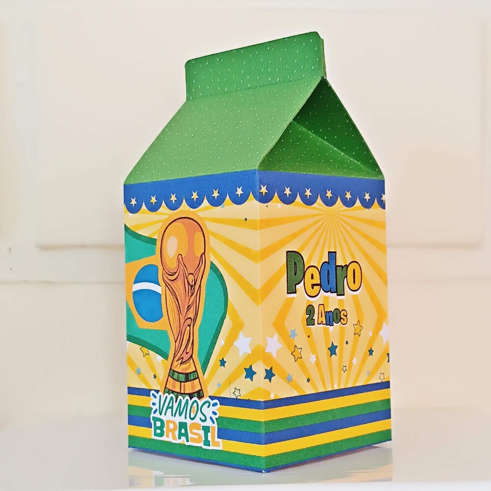 Caixinha Milk Personalizada - Copa do Mundo Brasil Hexa