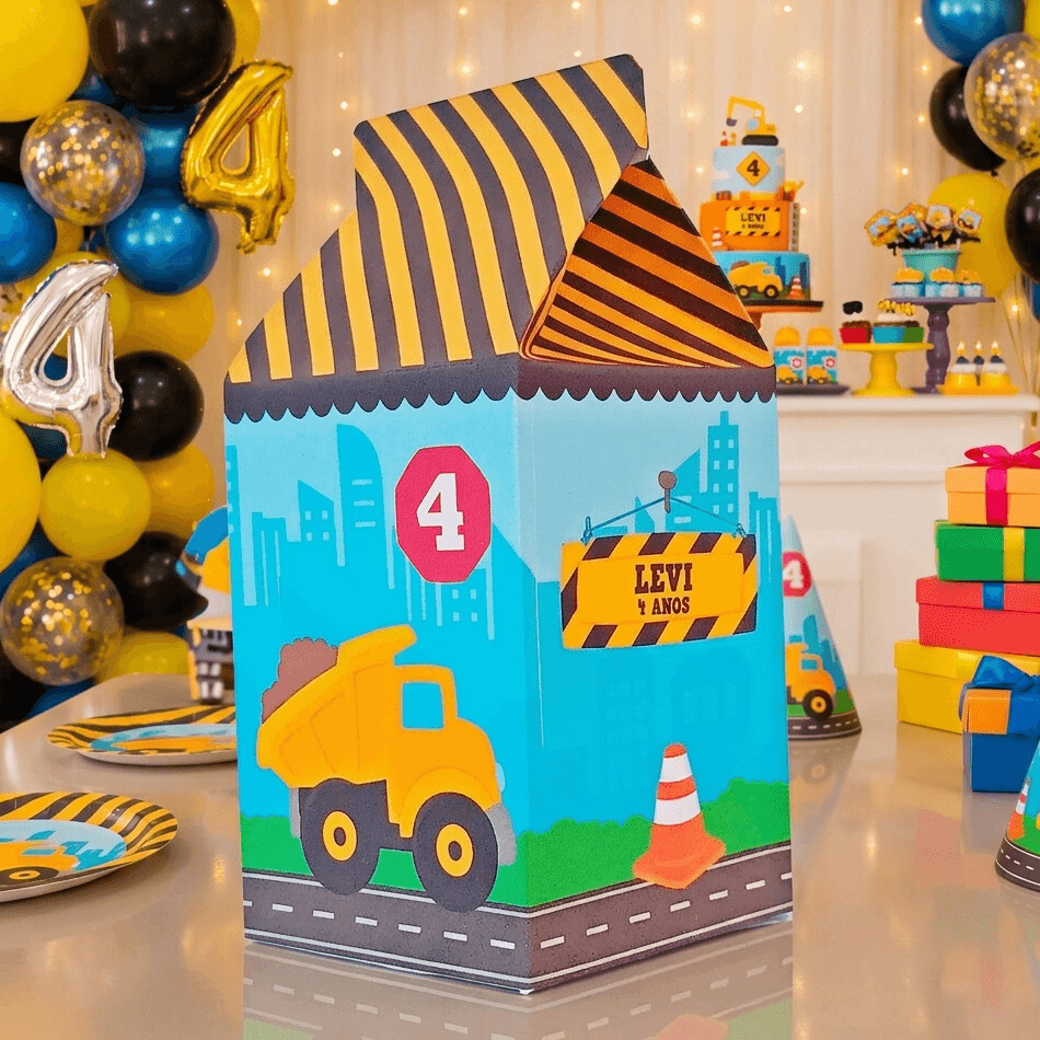 Caixinha Milk Personalizada - Construção Construtor
