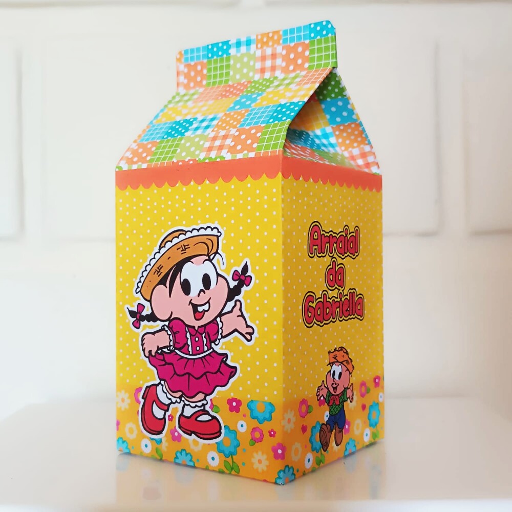 Caixinha Milk Personalizada - Arraial da Mônica Festa Junina