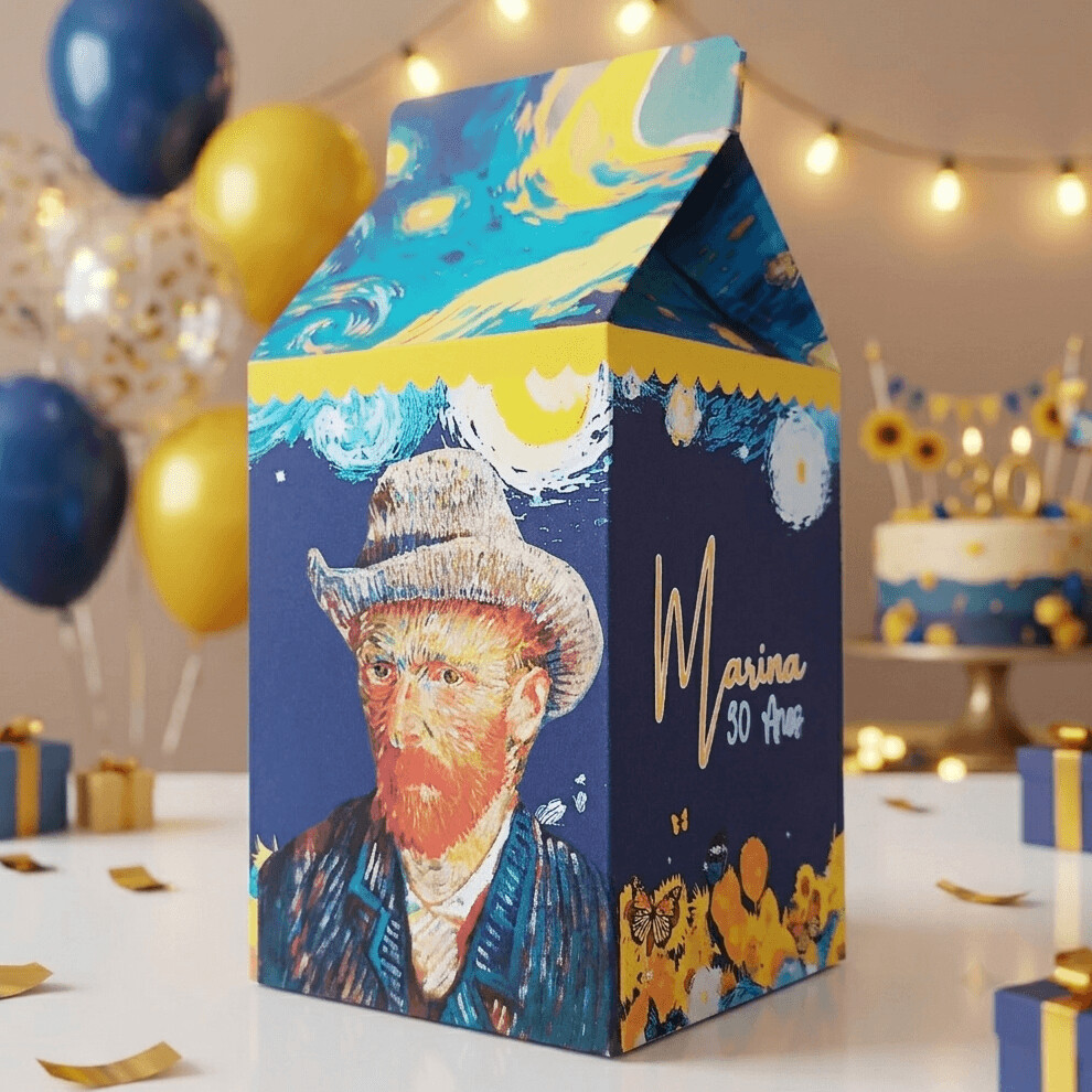 Caixinha Milk Personalizada - Van Gogh